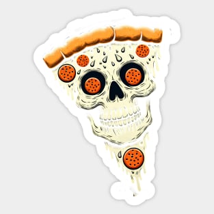 Pizza Skull Face, Funny Pizza Lover, Halloween Sticker